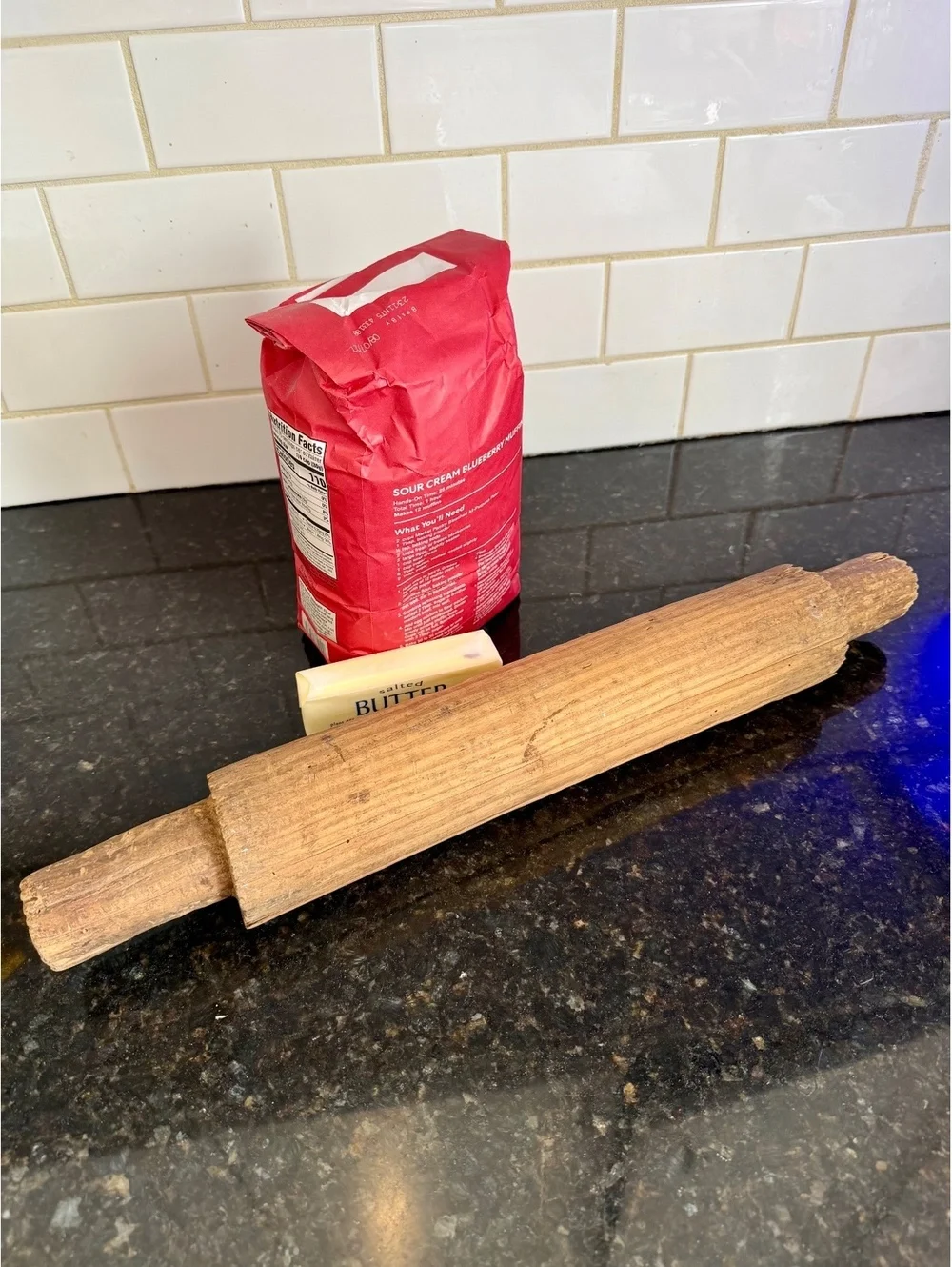 Antique Primitive Wooden Rolling Pin Rustic Farmhouse Treen c. 1880-1920